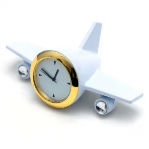 Mini White Airplane Clock