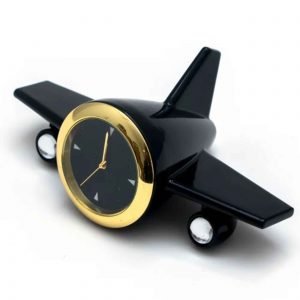 Mini Black Airplane Clock