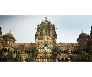 CST Mumbai Framed Print — Espresso Wood Frame with Cream Mat