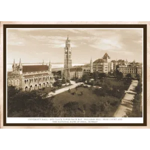 University Hall (1869), Rajabai Tower (1878), High Court (1878) & National Bank of India, Bombay