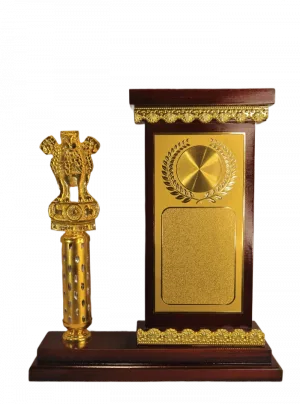 Ashoka Pillar Trophy & Gold Plaque — Ceremonial Award