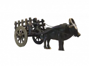 Bullock Cart Sculpture — Vintage Brass Cart Miniature for Home Décor