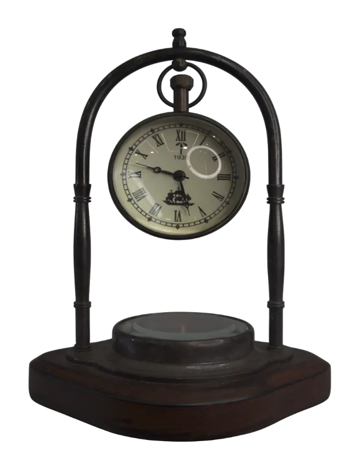 Vintage Hanging Pocket Watch Clock with Compass Base (1939 Design) (1)-Photoroom