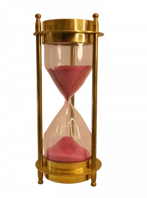 Brass Hourglass Timer — Pink Sand Decorative Sandglass