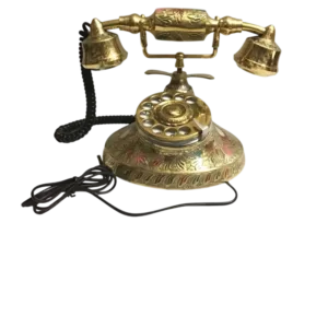 Antique Engraved Brass Rotary Telephone (Designer Classic Model)
